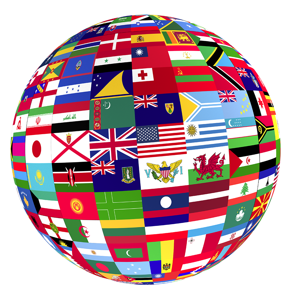 Flags World Map Globe